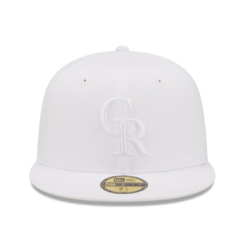 Colorado Rockies New Era White on White 59FIFTY Fitted Hat Discount