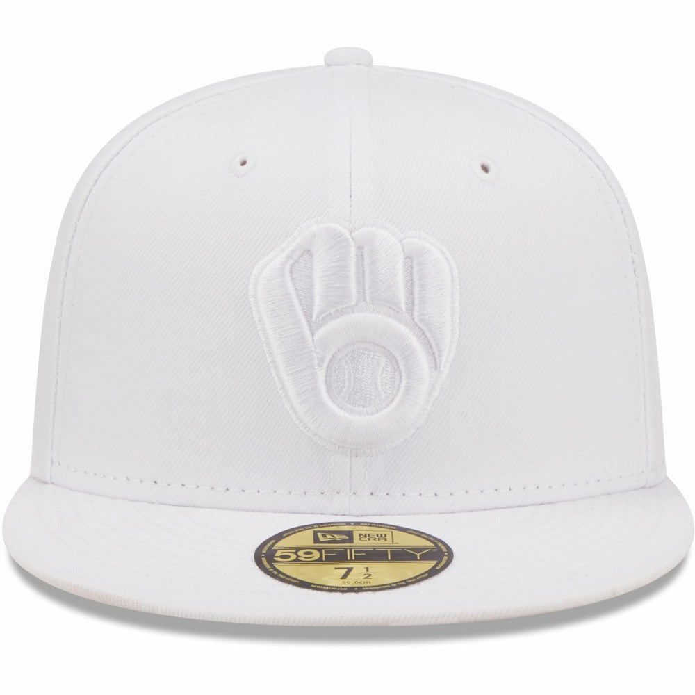 Milwaukee Brewers New Era White on White 59FIFTY Fitted Hat Near Me