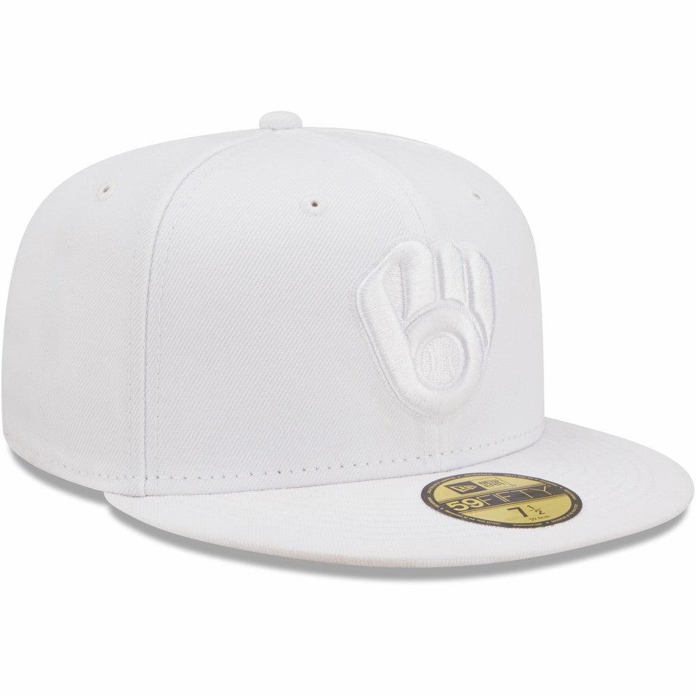 Milwaukee Brewers New Era White on White 59FIFTY Fitted Hat Near Me