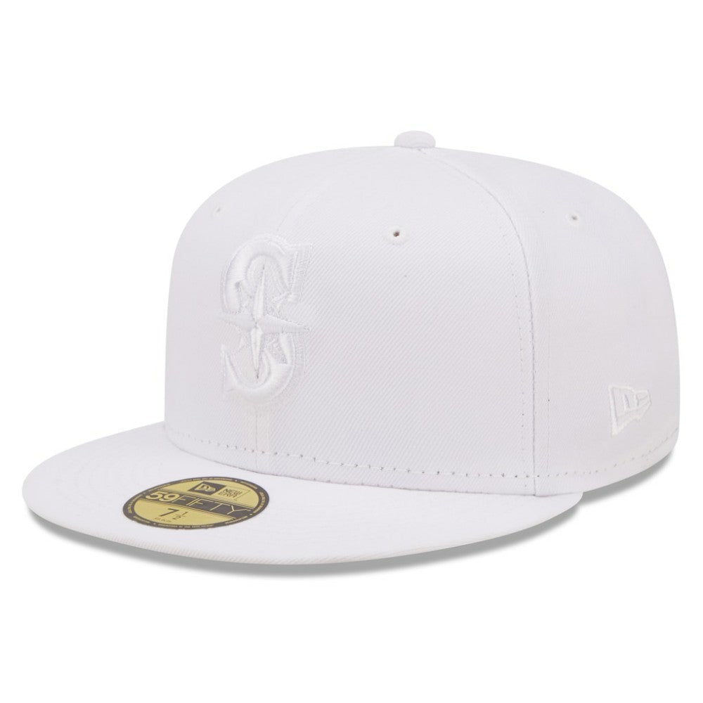 Seattle Mariners New Era White on White 59FIFTY Fitted Hat Outlet