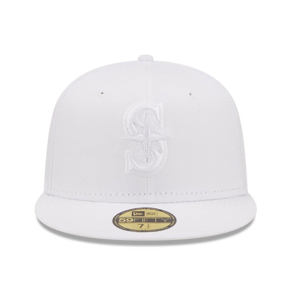 Seattle Mariners New Era White on White 59FIFTY Fitted Hat Outlet