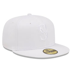Seattle Mariners New Era White on White 59FIFTY Fitted Hat Outlet