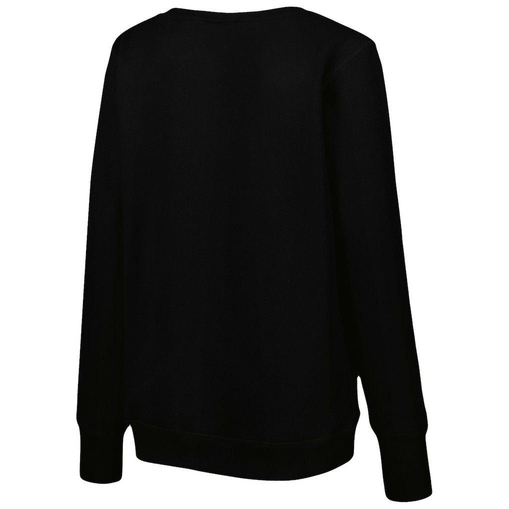 Washington Commanders Cuce Women's Sequin Logo V-Neck Pullover Sweatshirt - Black - NFL