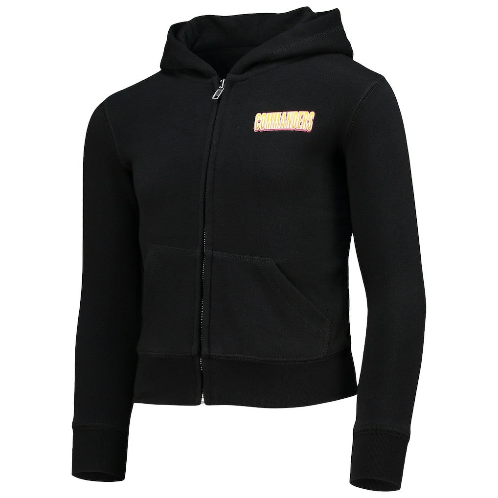 Washington Commanders New Era Girls Youth Full-Zip Hoodie - Black - NFL