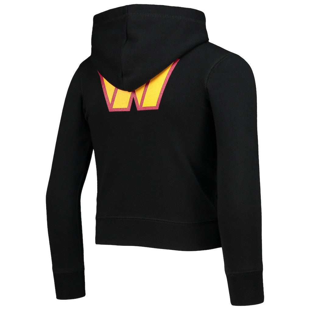 Washington Commanders New Era Girls Youth Full-Zip Hoodie - Black - NFL