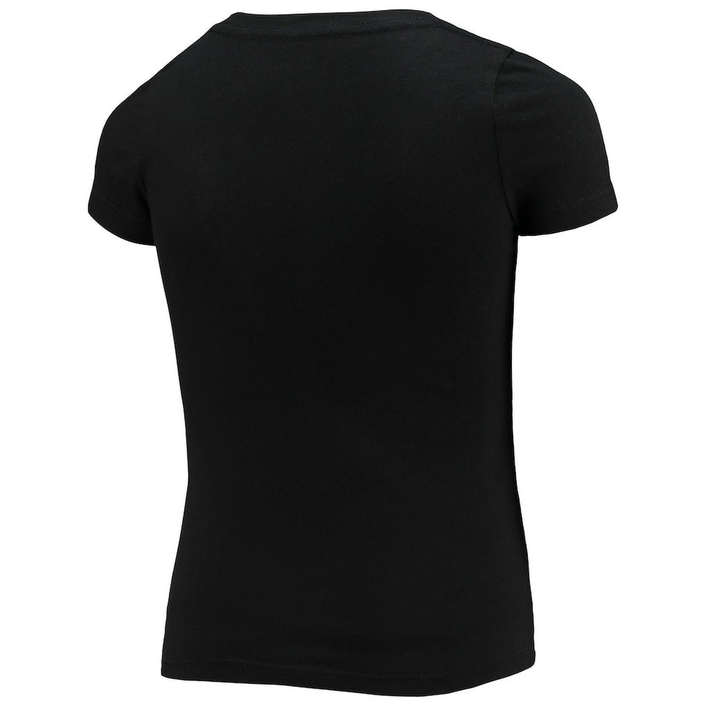 Washington Commanders New Era Girls Youth V-Neck T-Shirt - Black - NFL