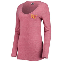Washington Commanders New Era Women's Scoop Neck Tri-Blend Long Sleeve T-Shirt - Burgundy - NFL