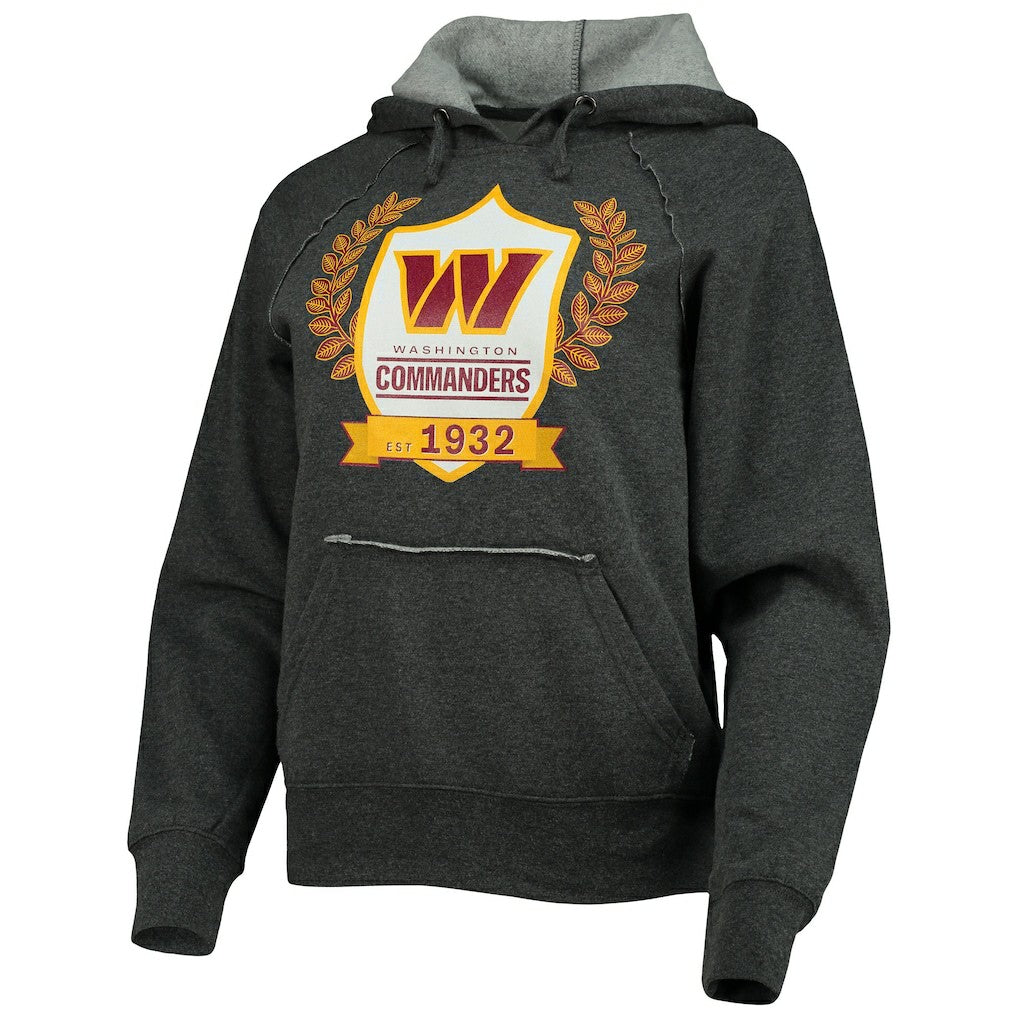 Washington Commanders New Era Women's Raglan Pullover Hoodie - Heathered Charcoal - NFL