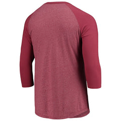 Washington Commanders Majestic Threads Wordmark 3/4-Sleeve Raglan Tri-Blend T-Shirt - Burgundy - NFL