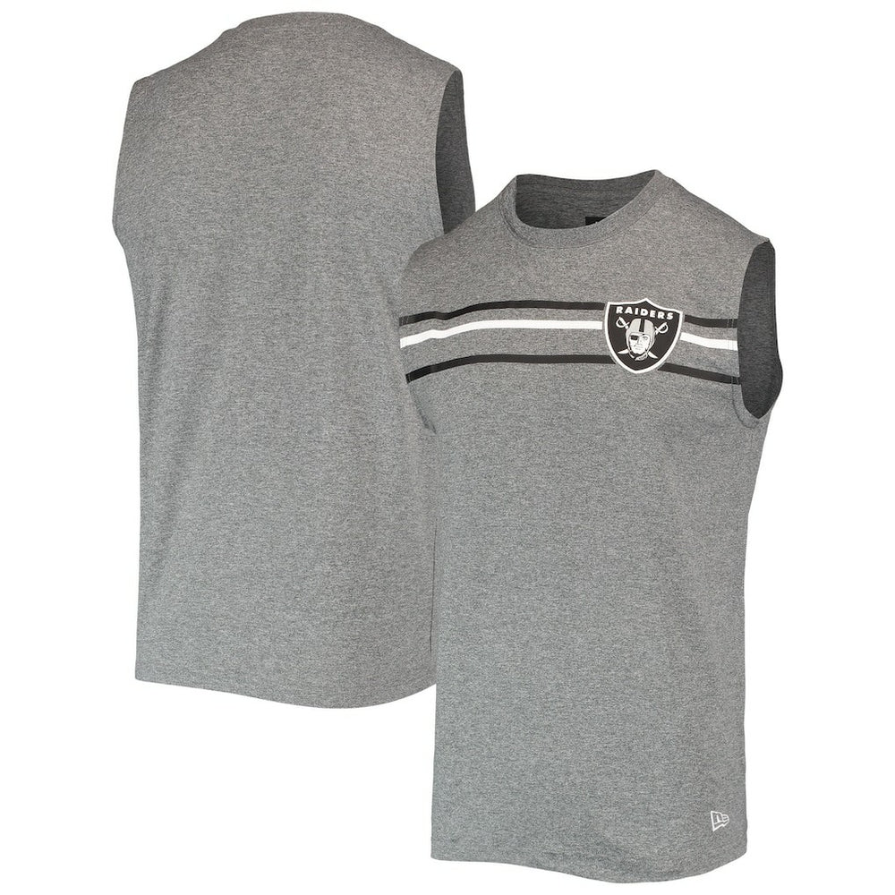 Las Vegas Raiders New Era Brushed Sleeveless Tank Top - Heathered Gray - NFL