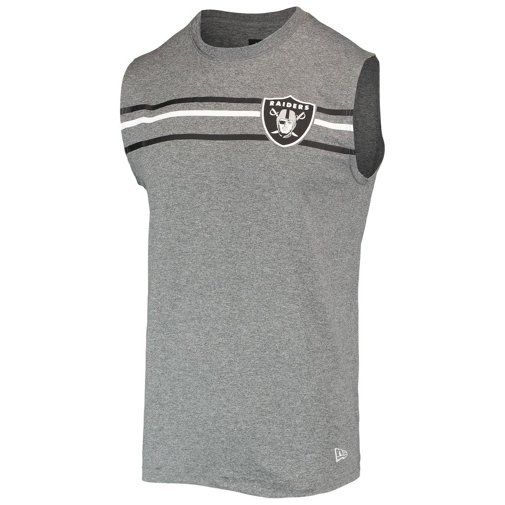 Las Vegas Raiders New Era Brushed Sleeveless Tank Top - Heathered Gray - NFL