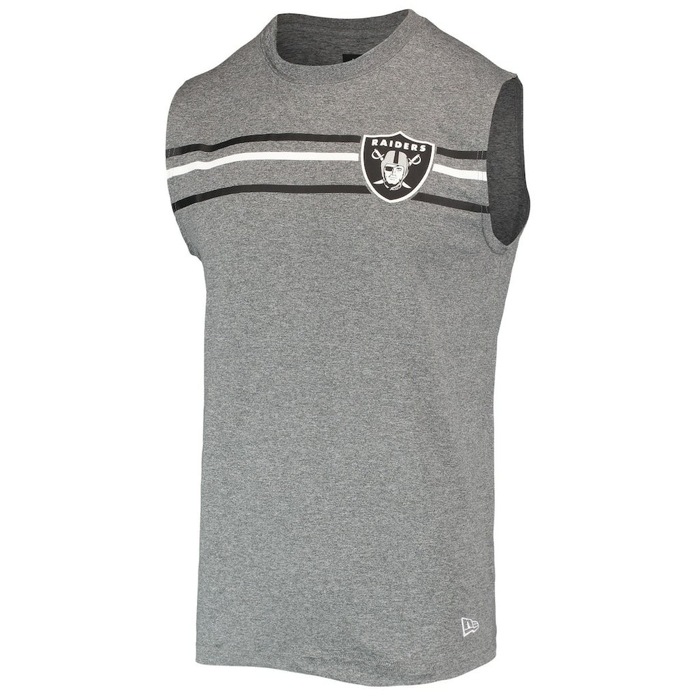 Las Vegas Raiders New Era Brushed Sleeveless Tank Top - Heathered Gray - NFL