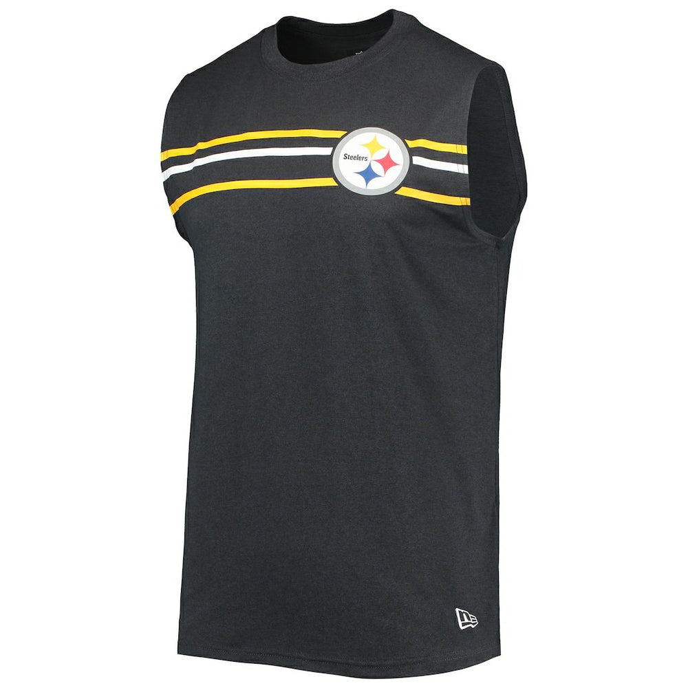 Pittsburgh Steelers New Era Brushed Sleeveless Tank Top - Black - NFL