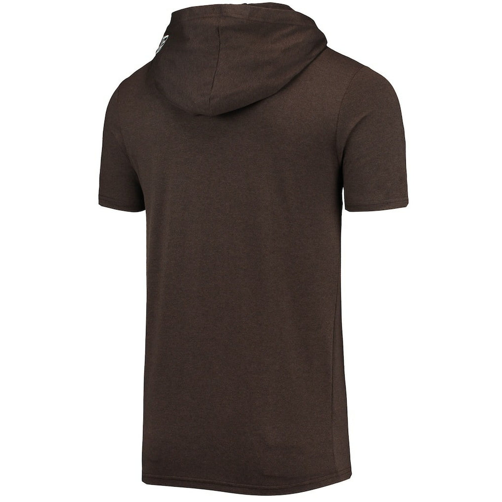 Cleveland Browns New Era Team Brushed Hoodie T-Shirt - Heathered Brown - NFL