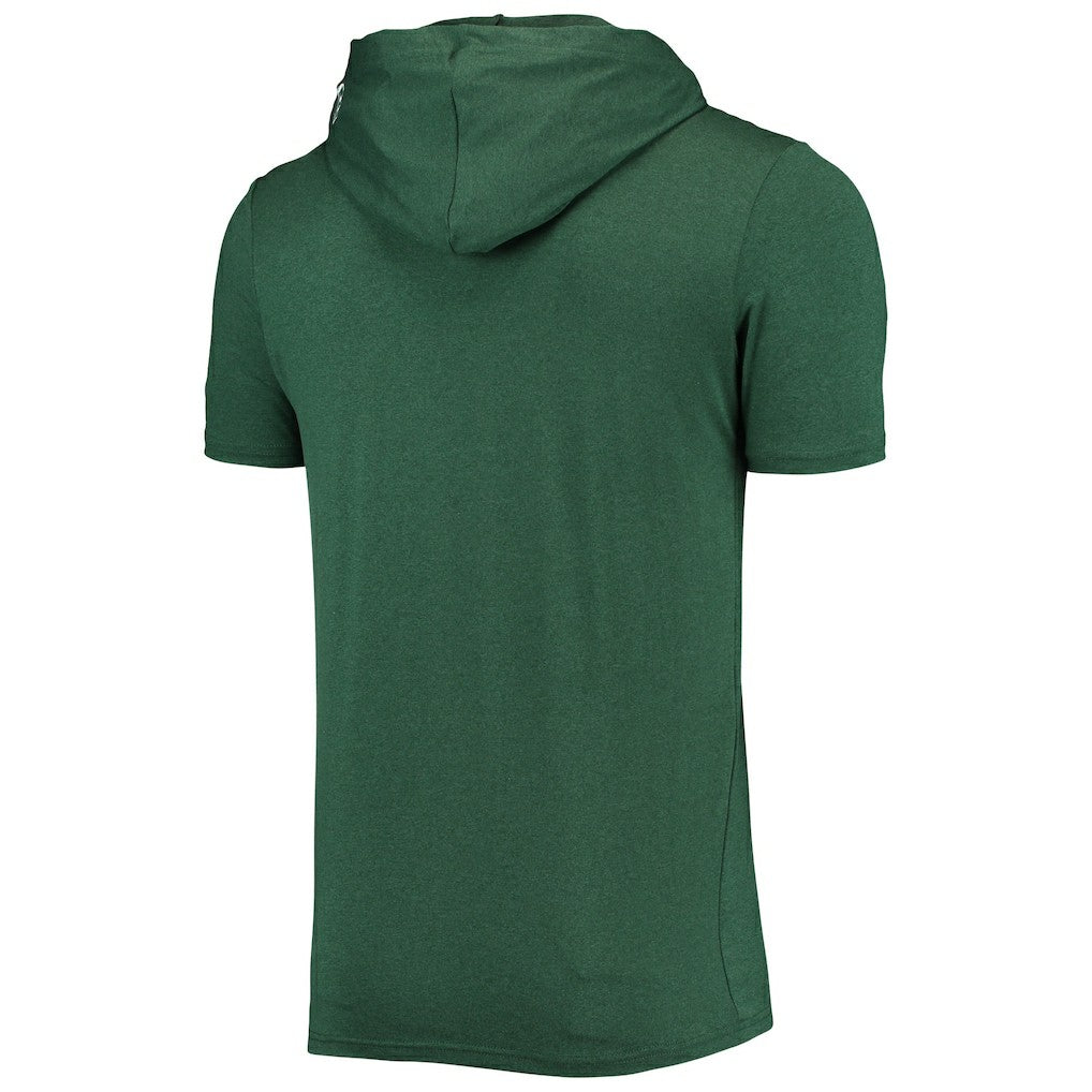 Green Bay Packers New Era Team Brushed Hoodie T-Shirt - Heathered Green - NFL