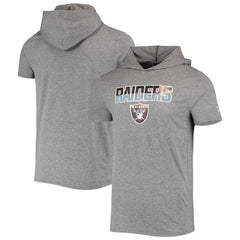 Las Vegas Raiders New Era Team Brushed Hoodie T-Shirt - Heathered Gray - NFL