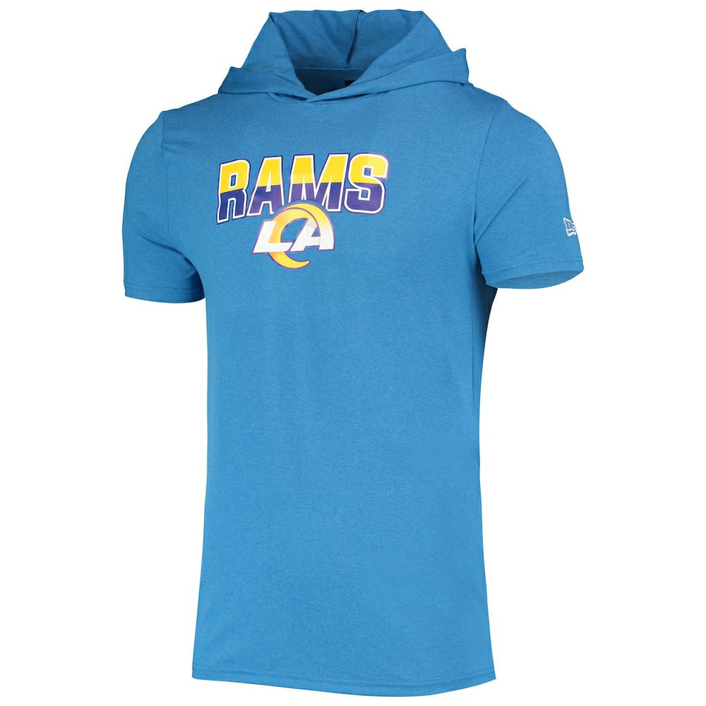Los Angeles Rams New Era Team Brushed Hoodie T-Shirt - Heathered Blue - NFL