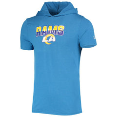 Los Angeles Rams New Era Team Brushed Hoodie T-Shirt - Heathered Blue - NFL