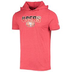 San Francisco 49ers New Era Team Brushed Hoodie T-Shirt - Heathered Red - NFL