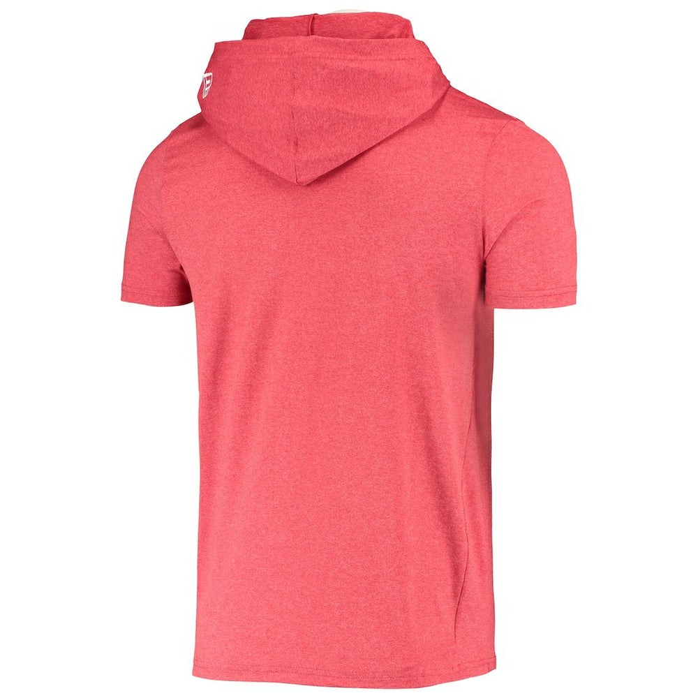 San Francisco 49ers New Era Team Brushed Hoodie T-Shirt - Heathered Red - NFL