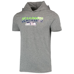 Seattle Seahawks New Era Team Brushed Hoodie T-Shirt - Heathered Gray - NFL