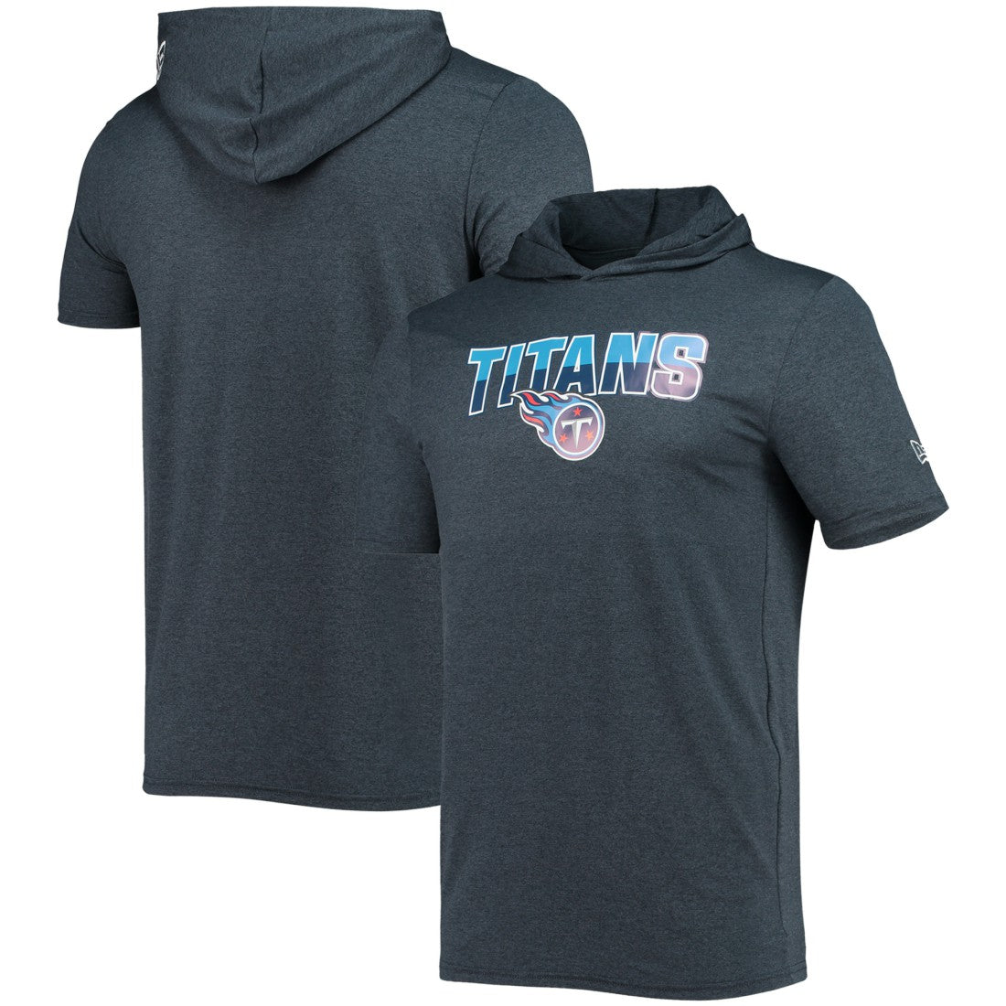Tennessee Titans New Era Team Brushed Hoodie T-Shirt - Heathered Navy - NFL