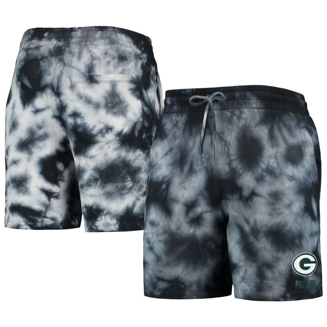 Green Bay Packers New Era Tie-Dye Shorts - Black - NFL