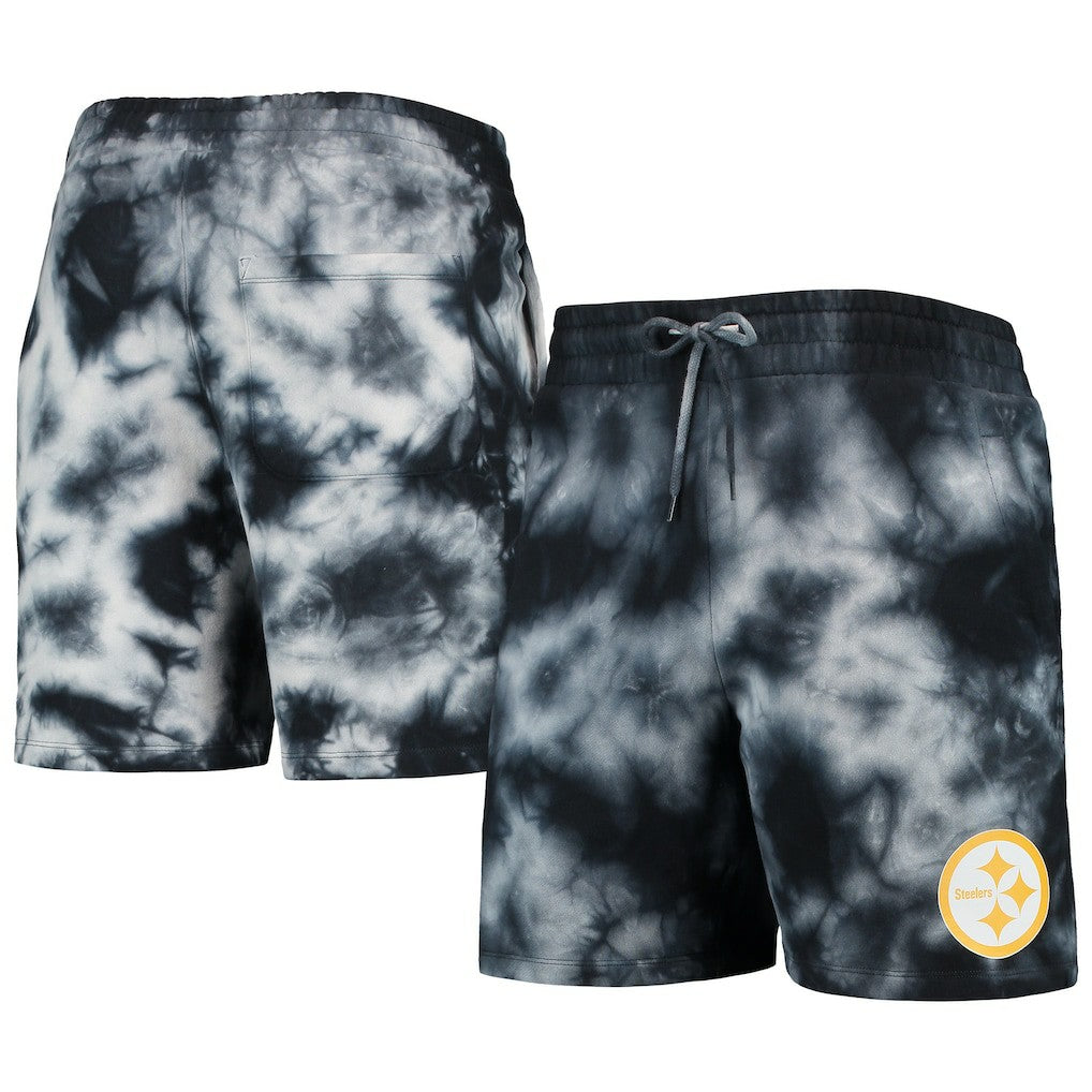 Pittsburgh Steelers New Era Tie-Dye Shorts - Black - NFL