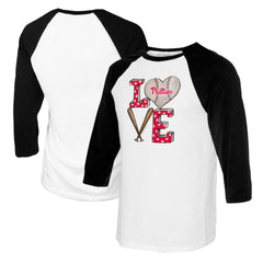 Philadelphia Phillies Tiny Turnip Women's Baseball Love Raglan 3/4-Sleeve T-Shirt Outlet
