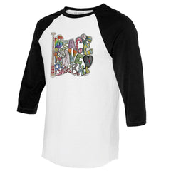 Arizona Diamondbacks Tiny Turnip Women's Peace Love Baseball 3/4-Sleeve Raglan T-Shirt Discount