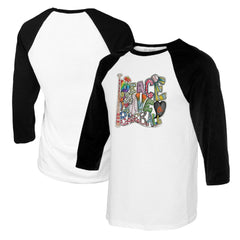 Baltimore Orioles Tiny Turnip Women's Peace Love Baseball 3/4-Sleeve Raglan T-Shirt Online