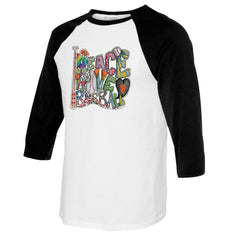 San Francisco Giants Tiny Turnip Women's Peace Love Baseball 3/4-Sleeve Raglan T-Shirt Discount