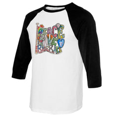 Texas Rangers Tiny Turnip Women's Peace Love Baseball 3/4-Sleeve Raglan T-Shirt Sale