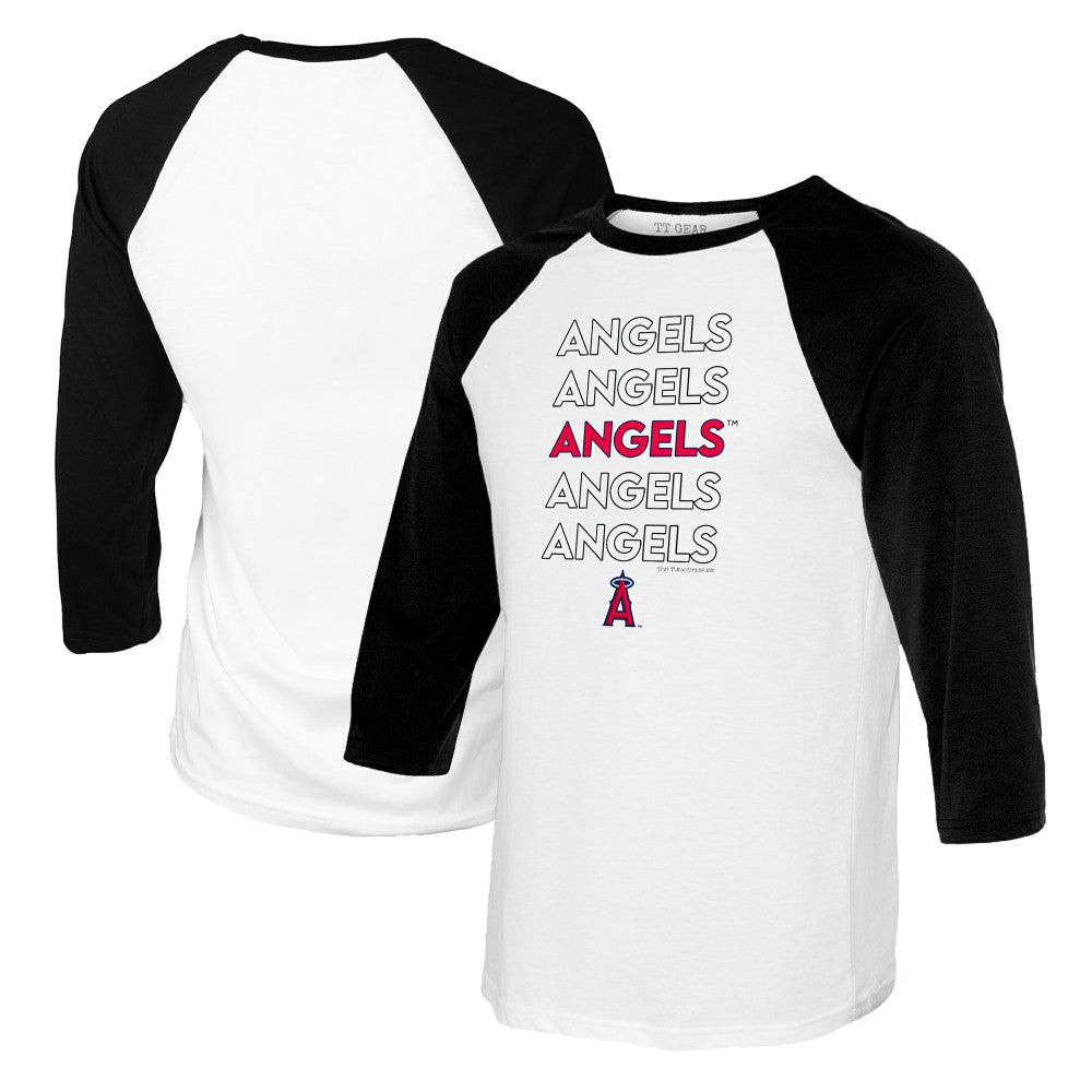 Los Angeles Angels Tiny Turnip Women's Stacked 3/4-Sleeve Raglan T-Shirt Outlet