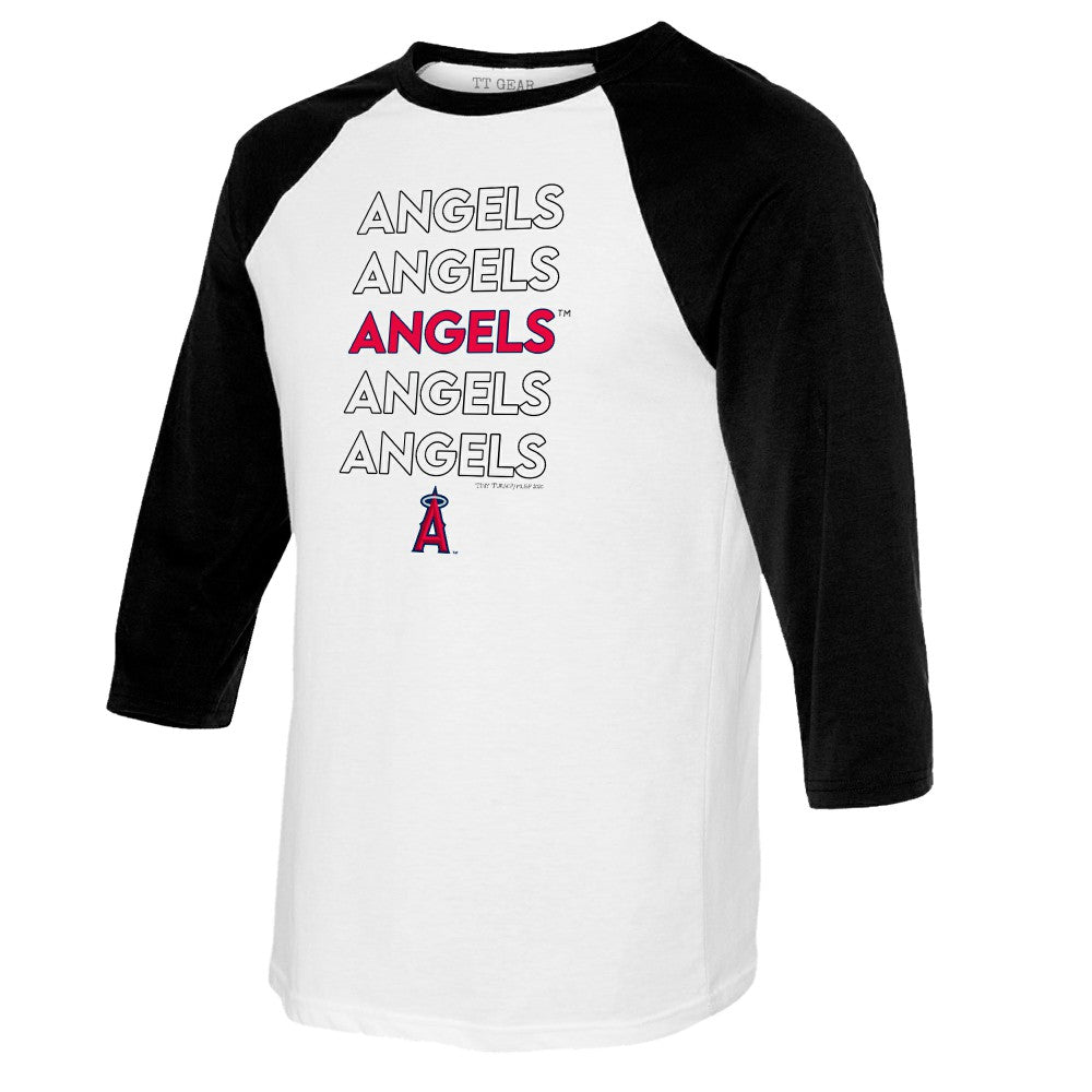 Los Angeles Angels Tiny Turnip Women's Stacked 3/4-Sleeve Raglan T-Shirt Outlet
