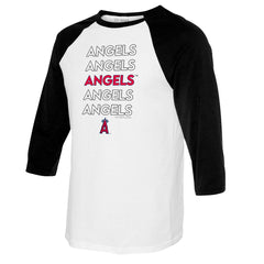 Los Angeles Angels Tiny Turnip Women's Stacked 3/4-Sleeve Raglan T-Shirt Outlet