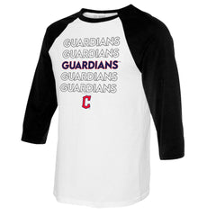 Cleveland Guardians Tiny Turnip Youth Stacked Raglan 3/4 Sleeve T-Shirt Sale