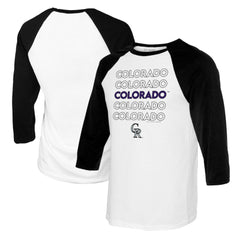 Colorado Rockies Tiny Turnip Youth Stacked Raglan 3/4 Sleeve T-Shirt for sale