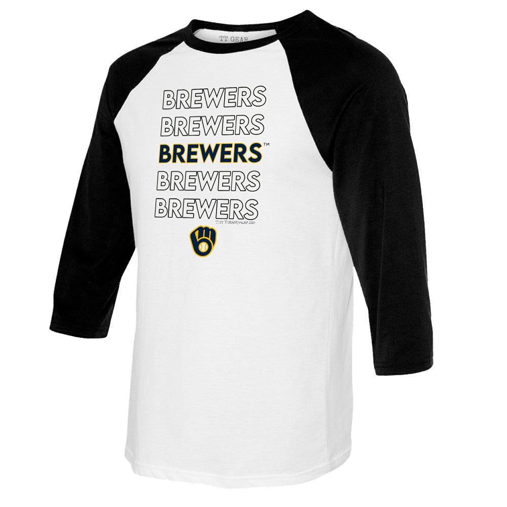 Milwaukee Brewers Tiny Turnip Youth Stacked Raglan 3/4 Sleeve T-Shirt Discount
