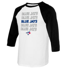Toronto Blue Jays Tiny Turnip Youth Stacked Raglan 3/4 Sleeve T-Shirt Online