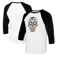 Houston Astros Tiny Turnip Women's Sugar Skull 3/4-Sleeve Raglan T-Shirt Sale