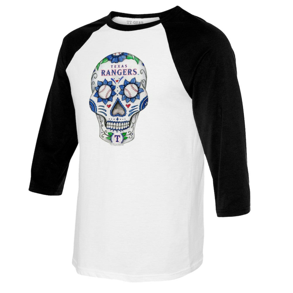 Texas Rangers Tiny Turnip Women's Sugar Skull 3/4-Sleeve Raglan T-Shirt Near Me