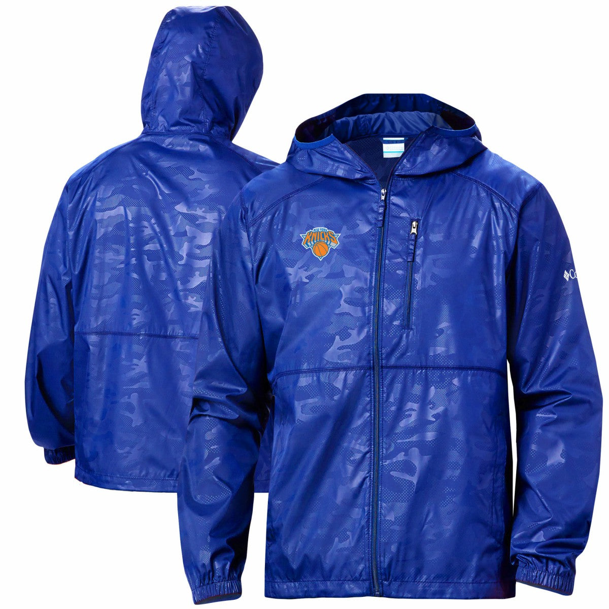 Columbia New York Knicks Camo Flash Forward Full-Zip Windbreaker Jacket Blue
