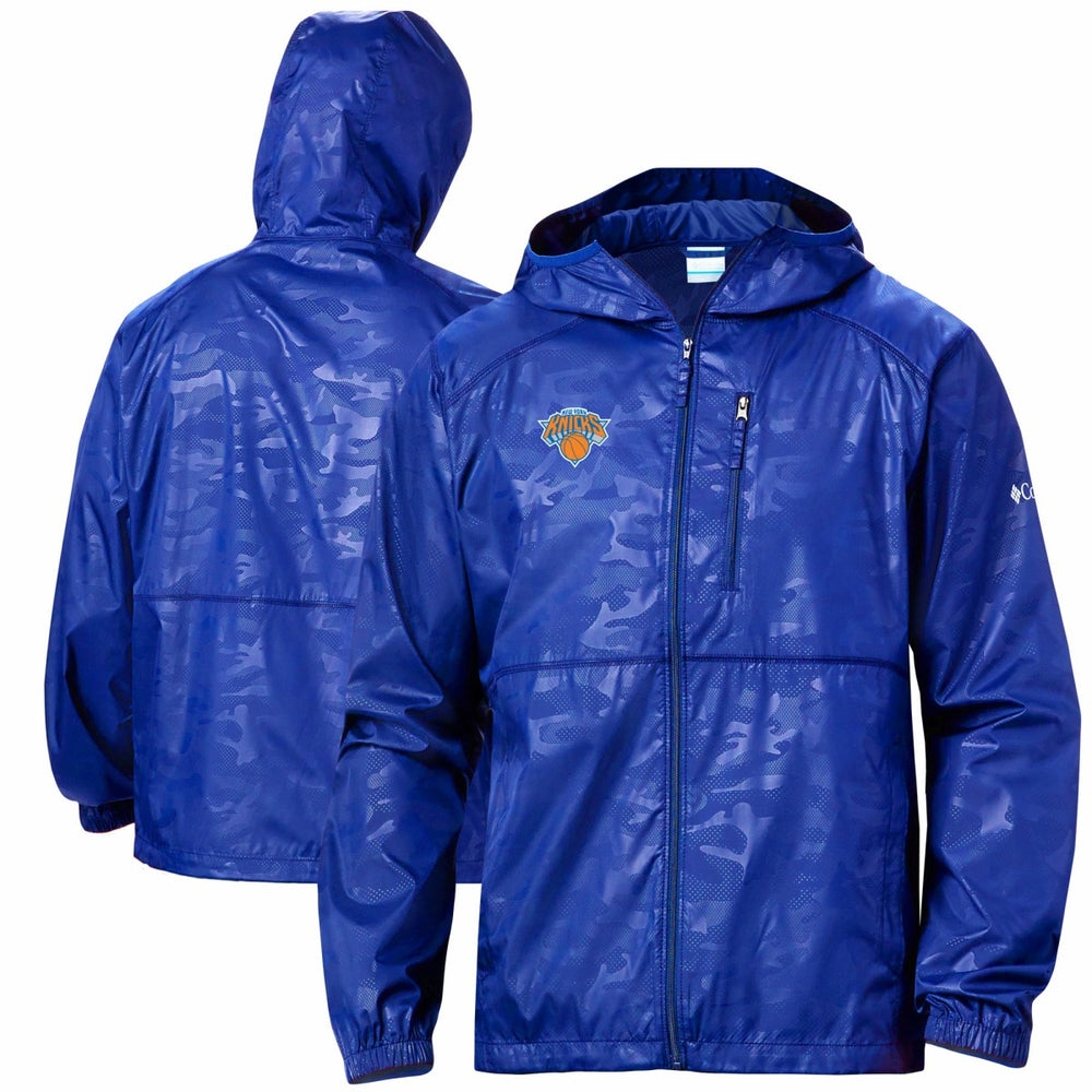 Columbia New York Knicks Camo Flash Forward Full-Zip Windbreaker Jacket Blue