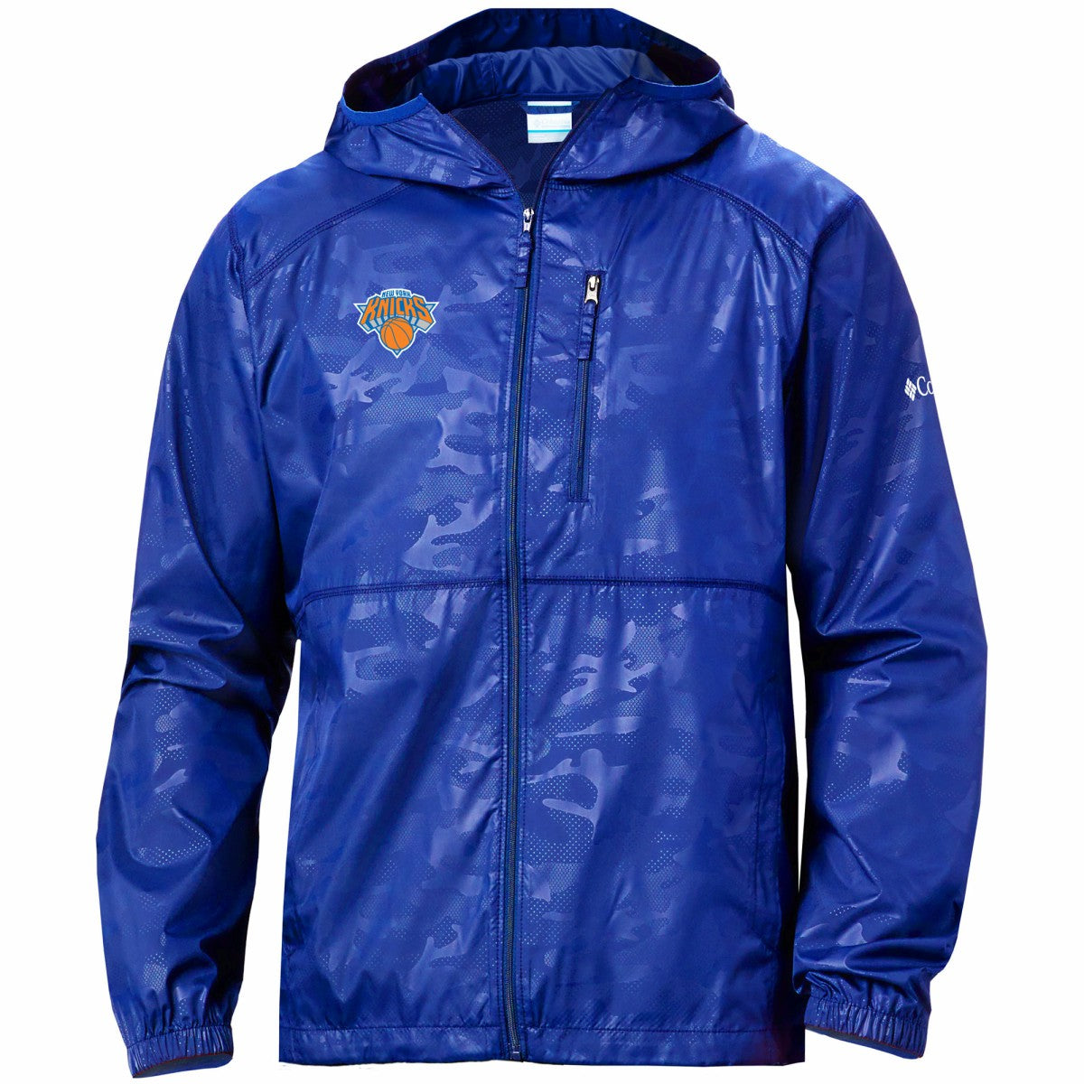Columbia New York Knicks Camo Flash Forward Full-Zip Windbreaker Jacket Blue