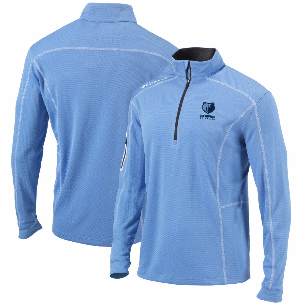 Columbia Memphis Grizzlies Shotgun Omni-Wick Quarter-Zip Pullover Jacket Light Blue
