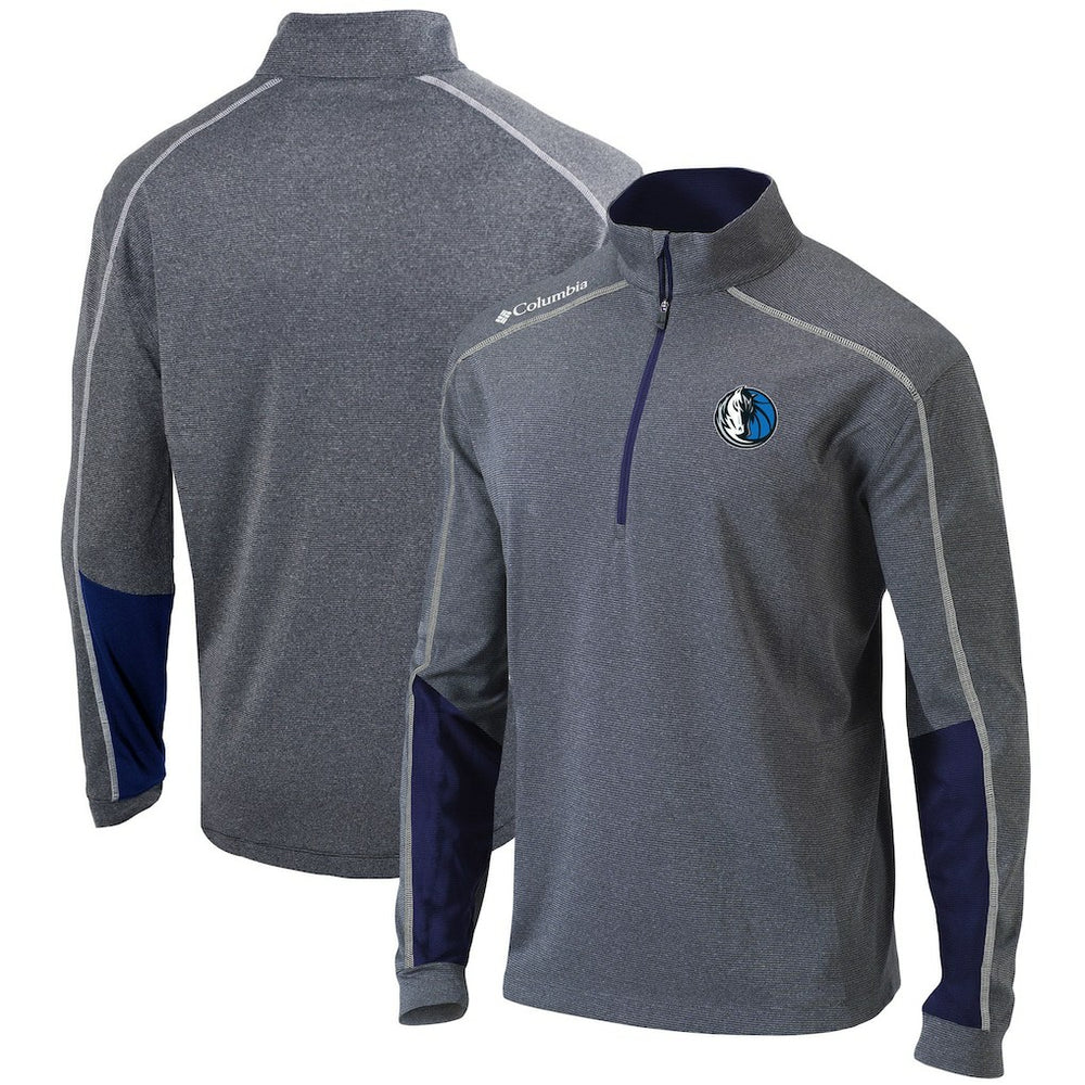 Columbia Dallas Mavericks Omni-Wick Shotgun 2.0 Quarter-Zip Pullover Top Heathered Gray/Navy