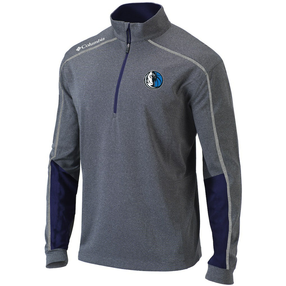 Columbia Dallas Mavericks Omni-Wick Shotgun 2.0 Quarter-Zip Pullover Top Heathered Gray/Navy