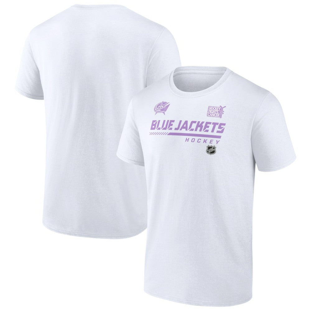 Columbus Blue Jackets NHL Hockey Fights Cancer T-Shirt - White | NHL near me