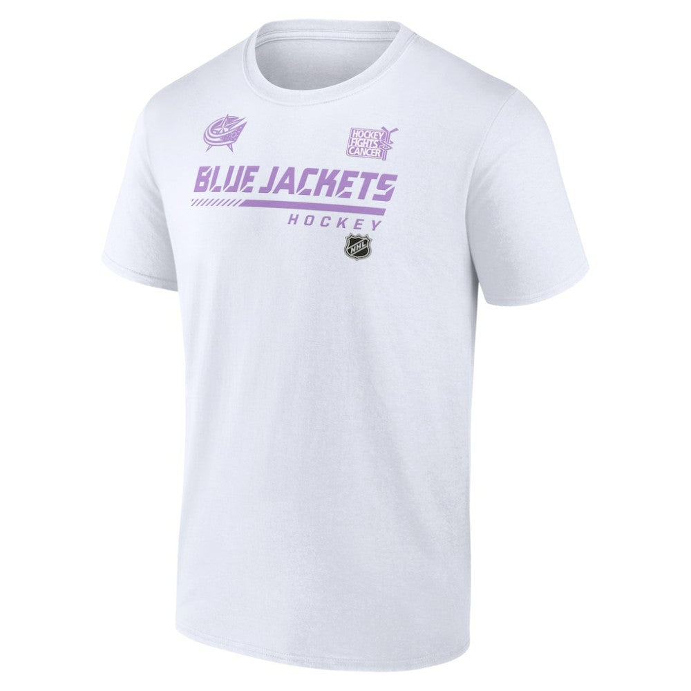Columbus Blue Jackets NHL Hockey Fights Cancer T-Shirt - White | NHL near me